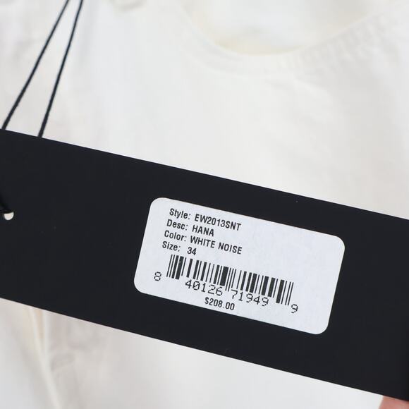 NWT Edwin Hana Classic Straight Crop Button-Fly Denim Jean White Noise Size 34 - Picture 8 of 8